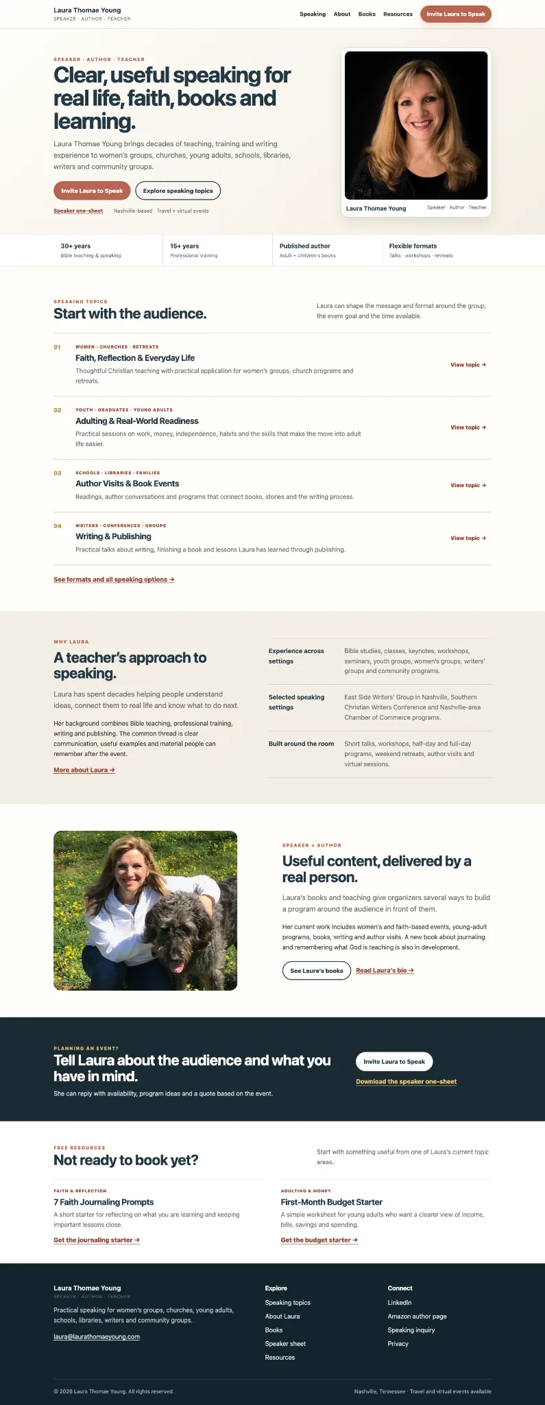 Laura Thomae Young speaker and author website