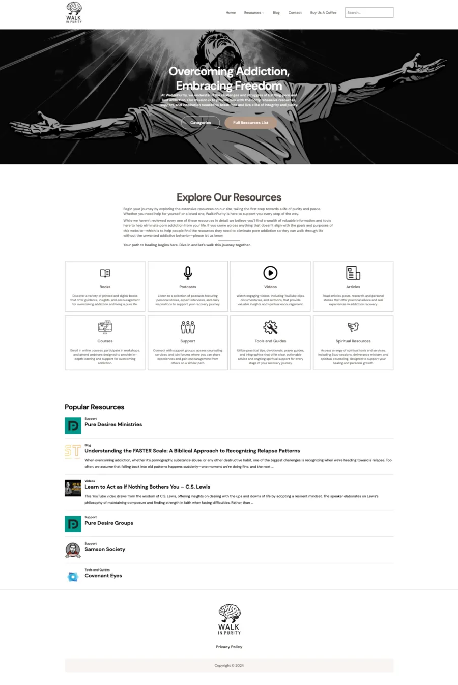 Walk in Purity resource website